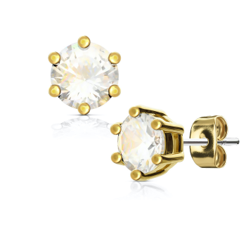 Uhani iz kirurškega jekla s cirkonom