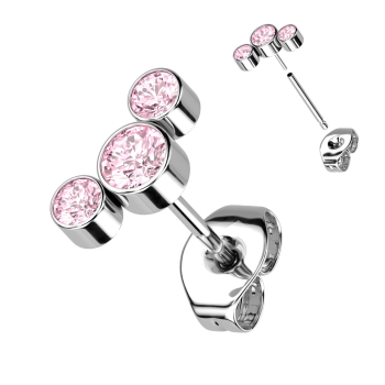 Titanová Single náušnice s barevnými zirkony