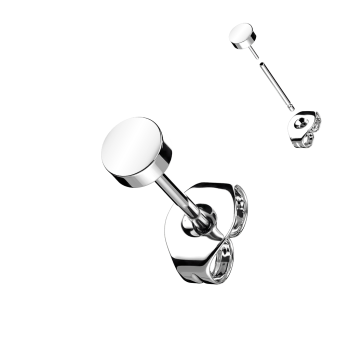 Jednoduché titanové puzetové náušnice s hladkým povrchem - Single