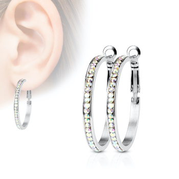 Cercei circulari din oțel chirurgical cu zirconii