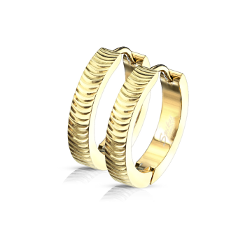 Kloubové náušnice z chirurgické oceli s texturovaným vzorem