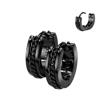 Kloubové náušnice z chirurgické oceli s řetízkovým detailem