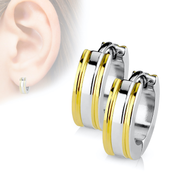 Cercei rotunzi bicolori din oțel chirurgical