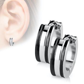 Cercei rotunzi bicolori din oțel chirurgical