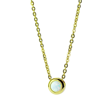 Colier de culoare aurie cu pandantiv din opal