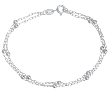 Dvojitý stříbrný náramek