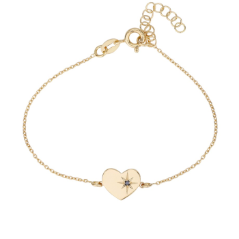 Srebrna zapestnica iz rožnatega zlata s črnim diamantom