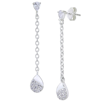 Visace srebrne naušnice, ukrašene cirkonima