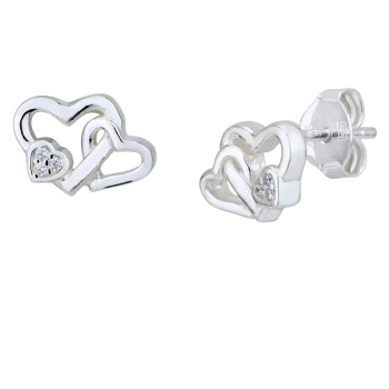 Cercei din argint cu inimi