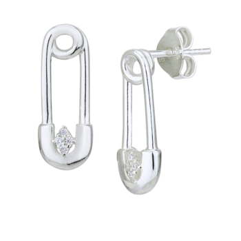 Cercei din argint decorați cu zirconiu cubic