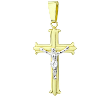 Srebrni privjesak zlatne boje u obliku križa