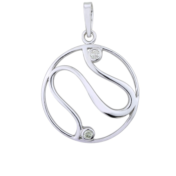 Okrugli srebrni privjesak s dijamantom