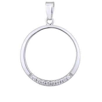 Okrugli srebrni privjesak s dijamantom