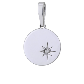 Pandantiv rotund din argint cu diamant