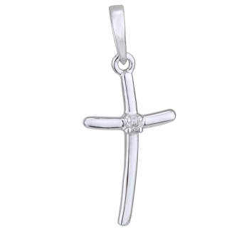 Srebrni privjesak u obliku križa s dijamantom