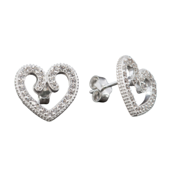 Cercei pandantiv din argint, inimi