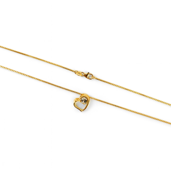 Srebrna ogrlica zlatne boje s privjeskom u obliku srca