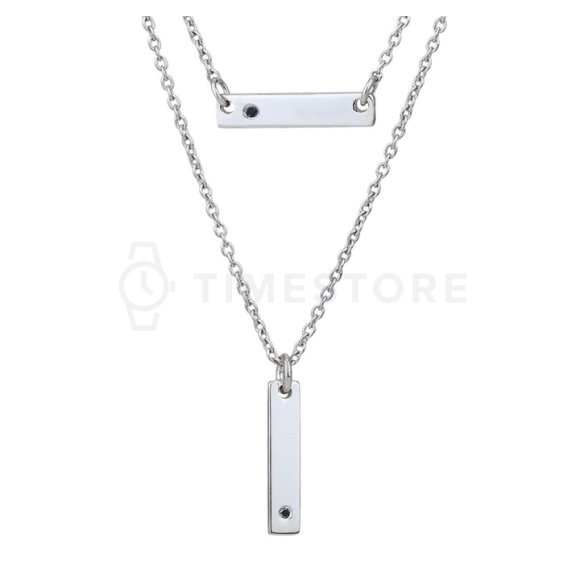 Colier dublu din argint cu diamant
