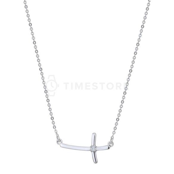 Colier din argint cu diamant, cruce