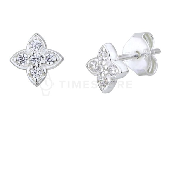 Cercei din argint decorați cu zirconiu cubic