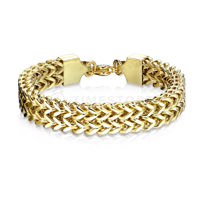 Narukvica od kirurškog čelika s prepoznatljivim uzorkom u zlatnoj boji