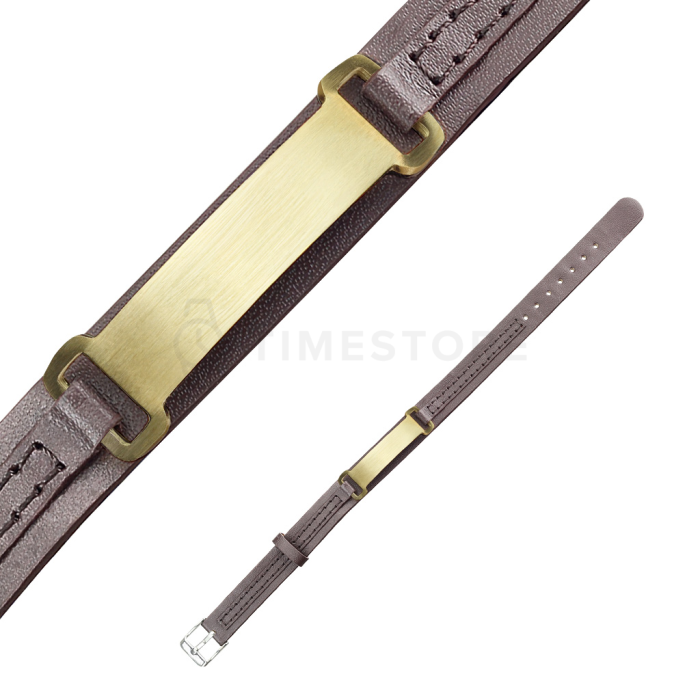 Hnedý kožený náramok s chirurgickou oceľou a nastaviteľným remienkom