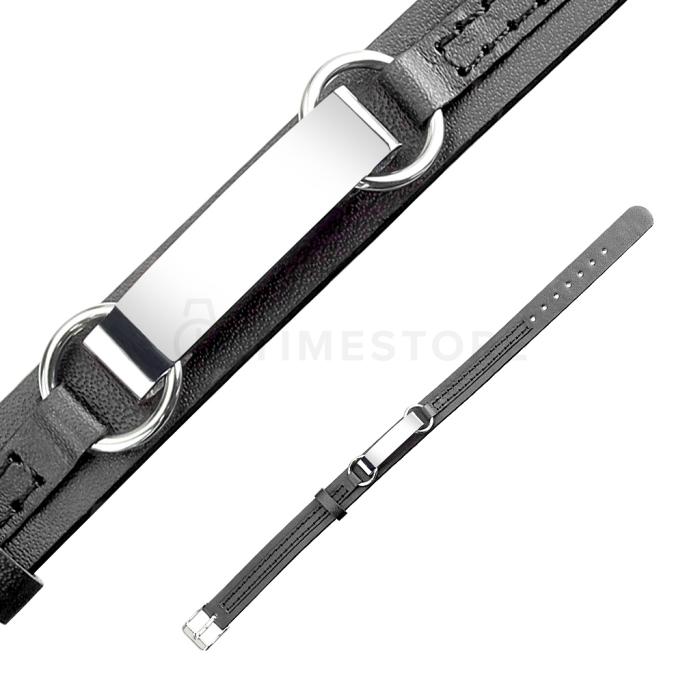 Černý kožený náramek s chirurgickou ocelí a minimalistickým designem