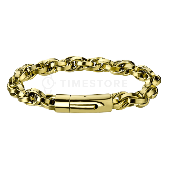 Zlatý článkový náramok z chirurgickej ocele