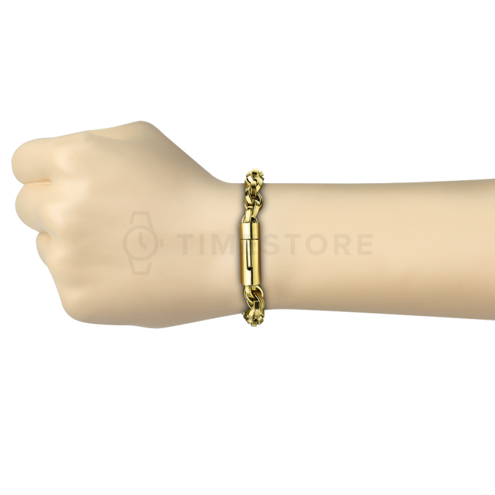 Zlatý článkový náramok z chirurgickej ocele