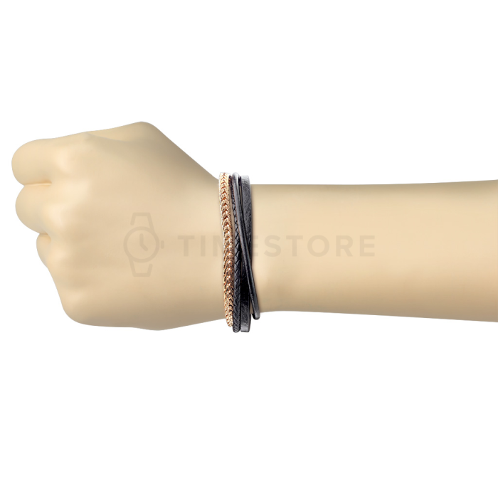 Vícevrstvý kožený náramek s magnetickým zapínáním z chirurgické oceli