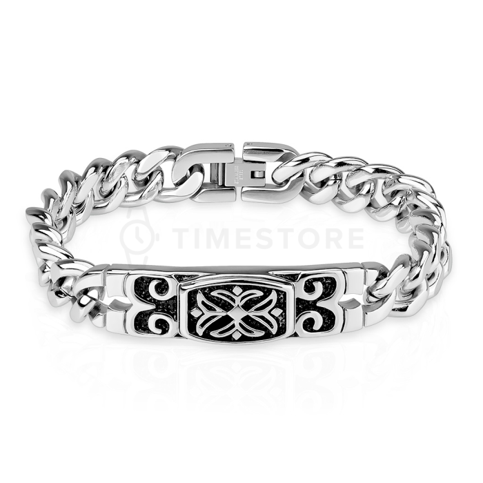 Pánsky náramok z chirurgickej ocele s gravírovaným vzorom