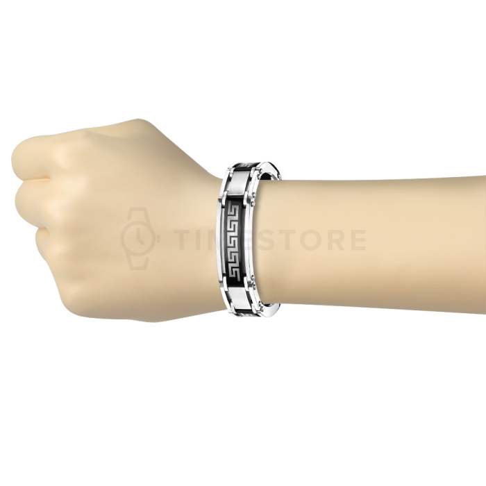 Pánsky náramok z chirurgickej ocele s gréckym vzorom