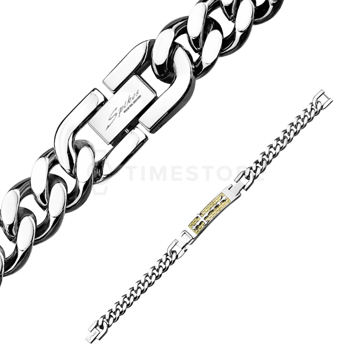 Náramok z ocele pre mužov s dvojfarebným detailom