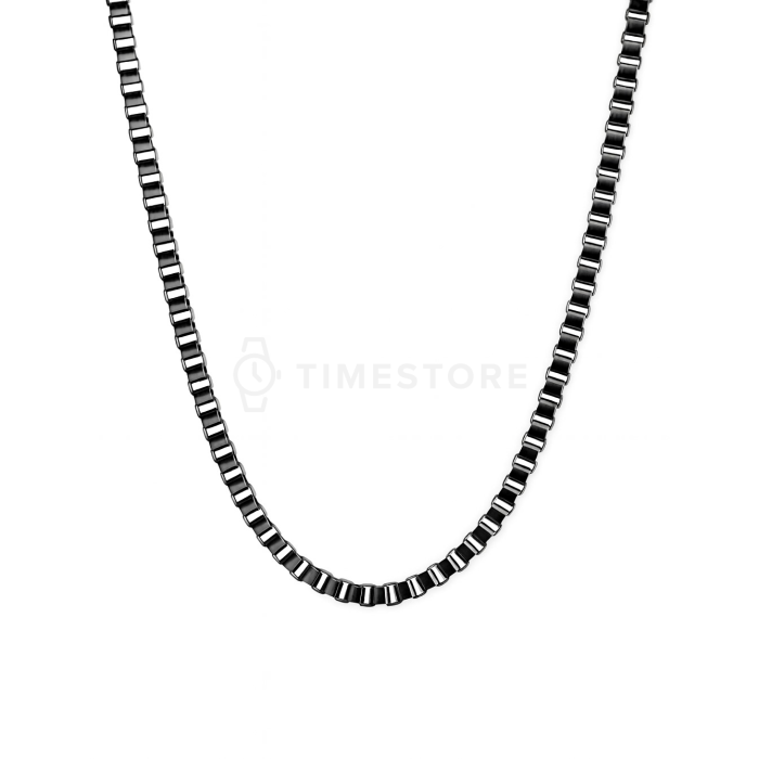 Retiazka z chirurgickej ocele lesklé hranaté očká v čiernej farbe 