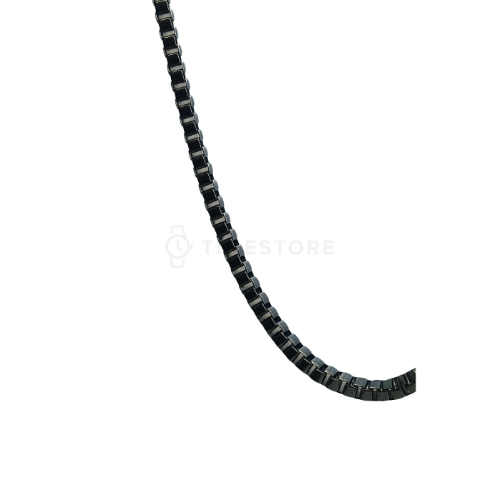 Retiazka z chirurgickej ocele lesklé hranaté očká v čiernej farbe 