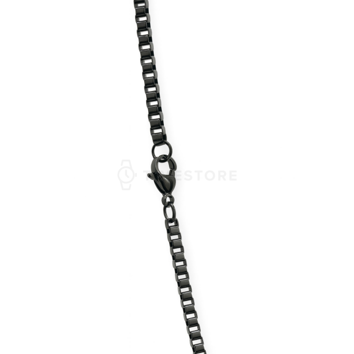 Retiazka z chirurgickej ocele lesklé hranaté očká v čiernej farbe 