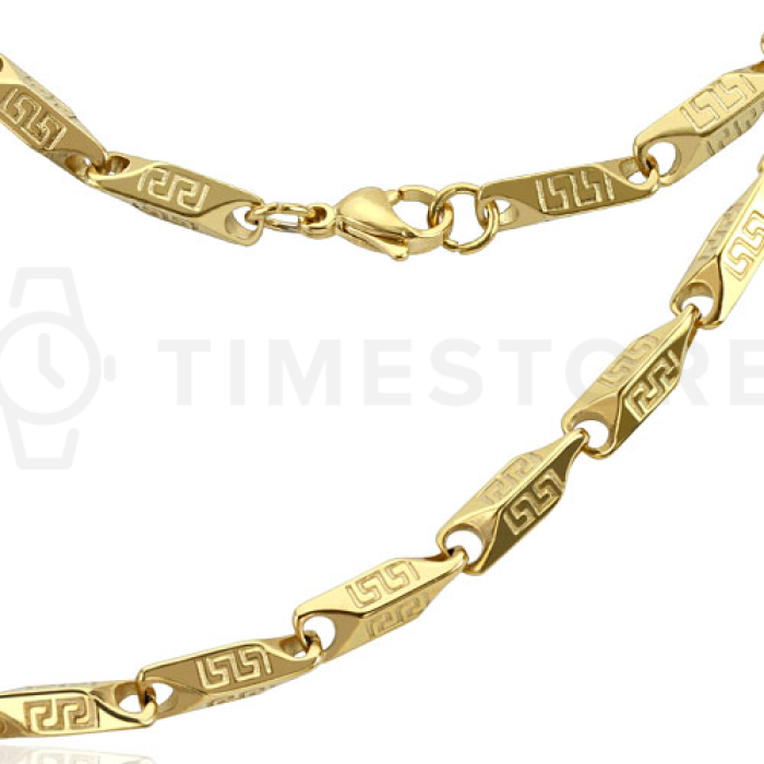 Retiazka z nehrdzavejúcej ocele s gravírovaným grécko-rímskym vzorom