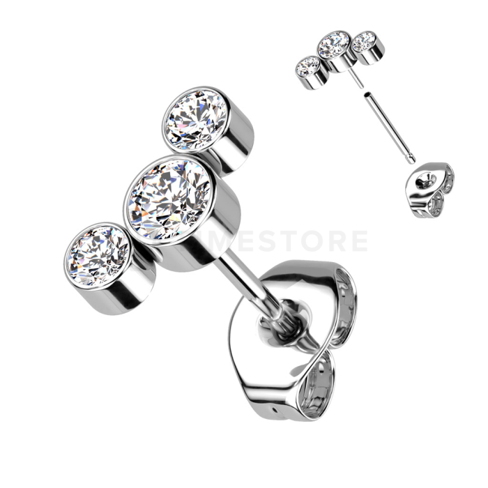 Uhani iz titana z barvnimi cirkoni