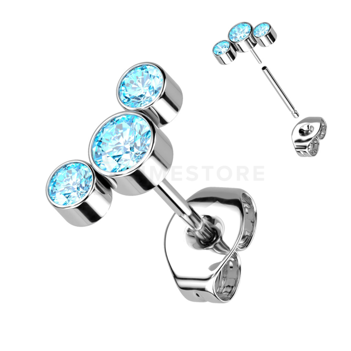 Uhani iz titana z barvnimi cirkoni