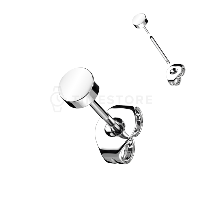 Jednoduché titánové puzetové náušnice s hladkým povrchom - Single