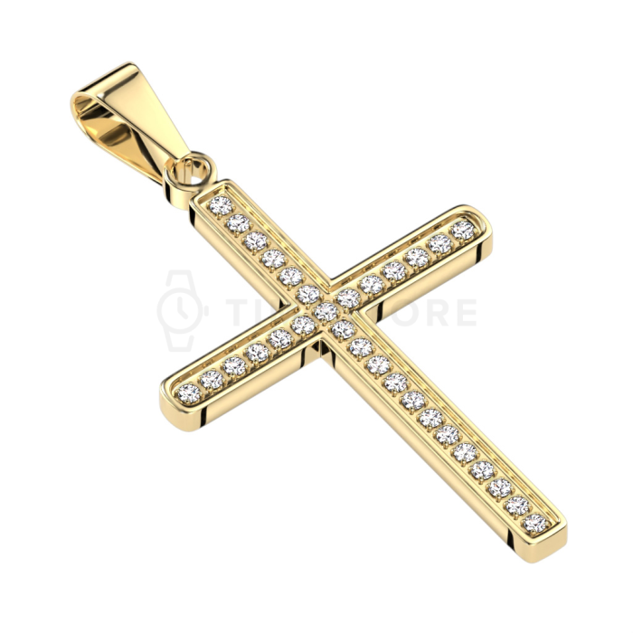 Privjesak od kirurškog čelika u obliku križa sa cirkonima