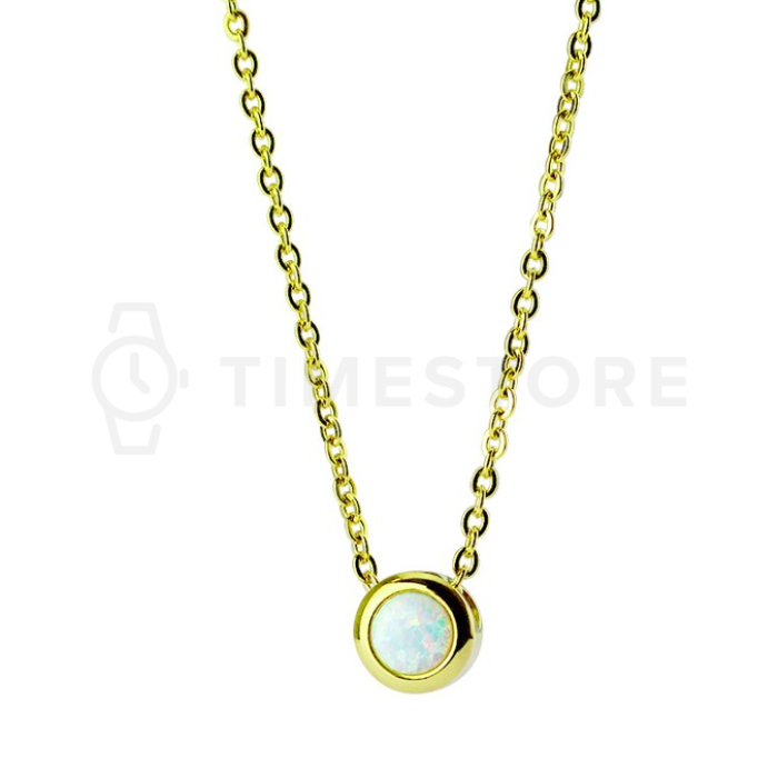 Arany színű nyaklánc opál medállal