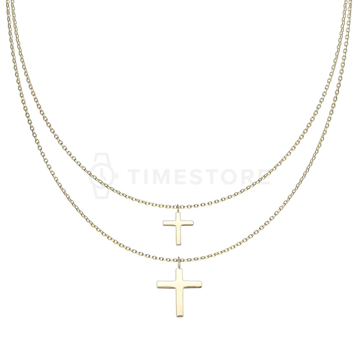 Dvostruka ogrlica od kirurškog čelika s privjescima križeva