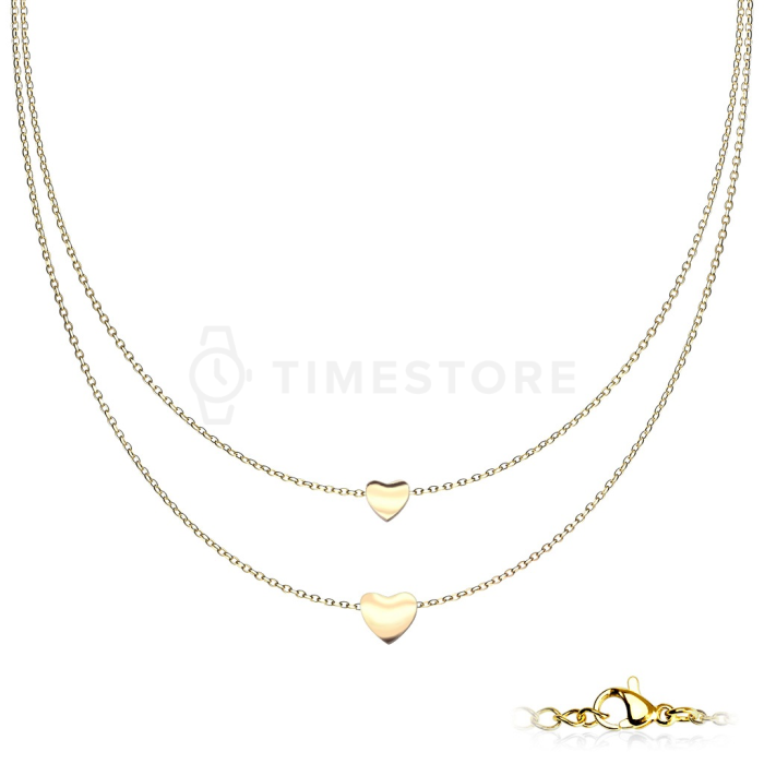 Ogrlica od kirurškog čelika s privjescima u obliku srca