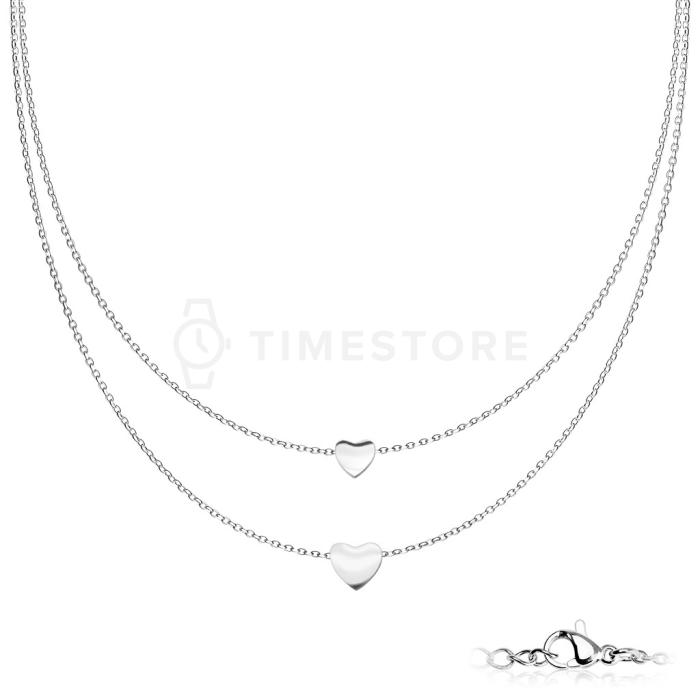 Náhrdelník z chirurgickej ocele s príveskami v tvare srdca