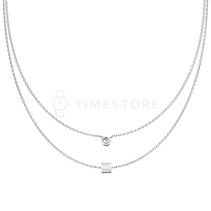 Dvojitý náhrdelník z chirurgickej ocele s kruhovým a obdĺžnikovým príveskom