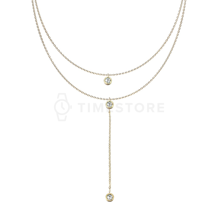 Náhrdelník z chirurgickej ocele so zirkónmi a predĺženým príveskom