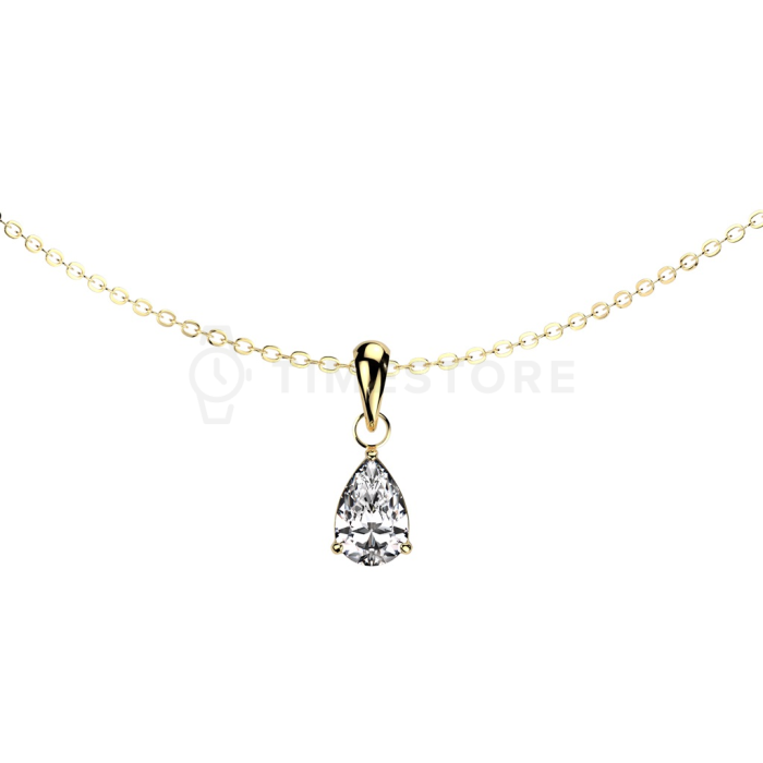 Oceľový náhrdelník z chirurgickej ocele so zirkónom v tvare obdlžníka