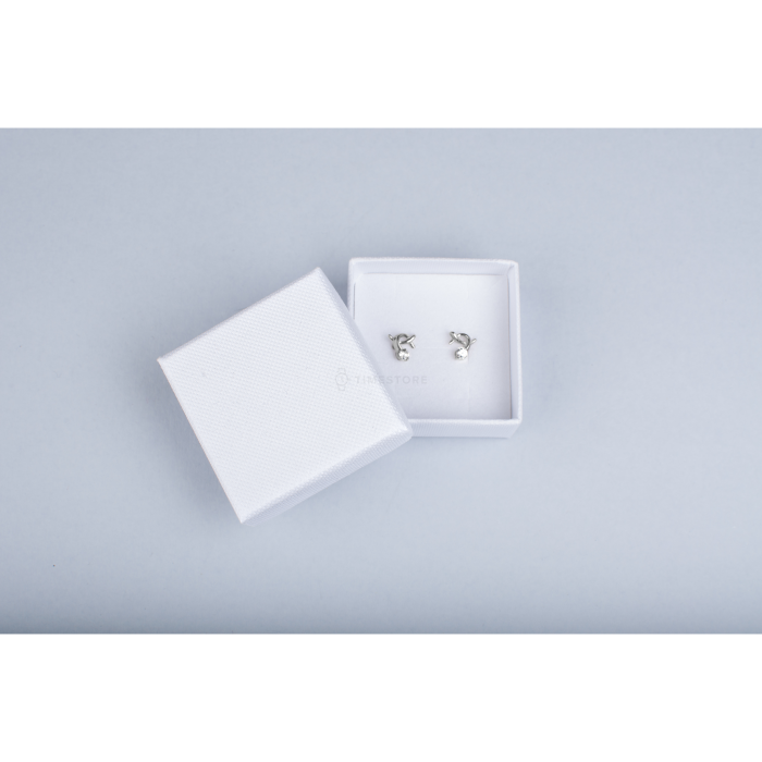 Papírová krabička na náušnice bílá