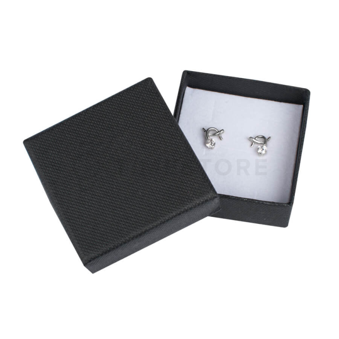 Papírová krabička na náušnice černá